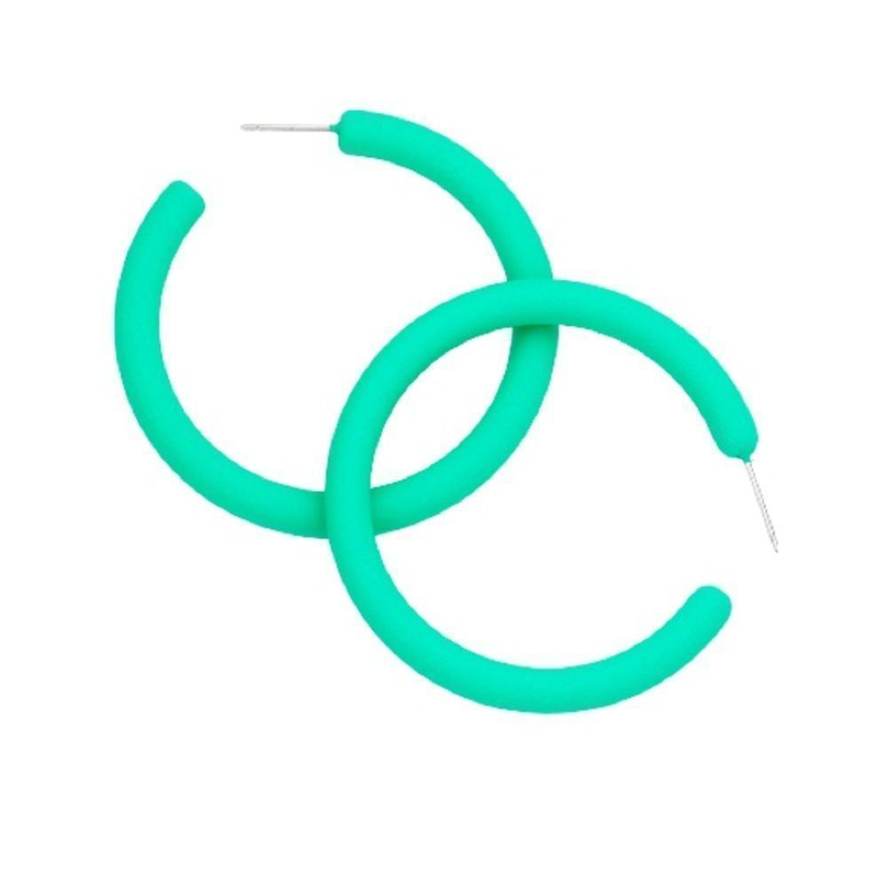 Tiffany Green Solid Color Hoop Earrings